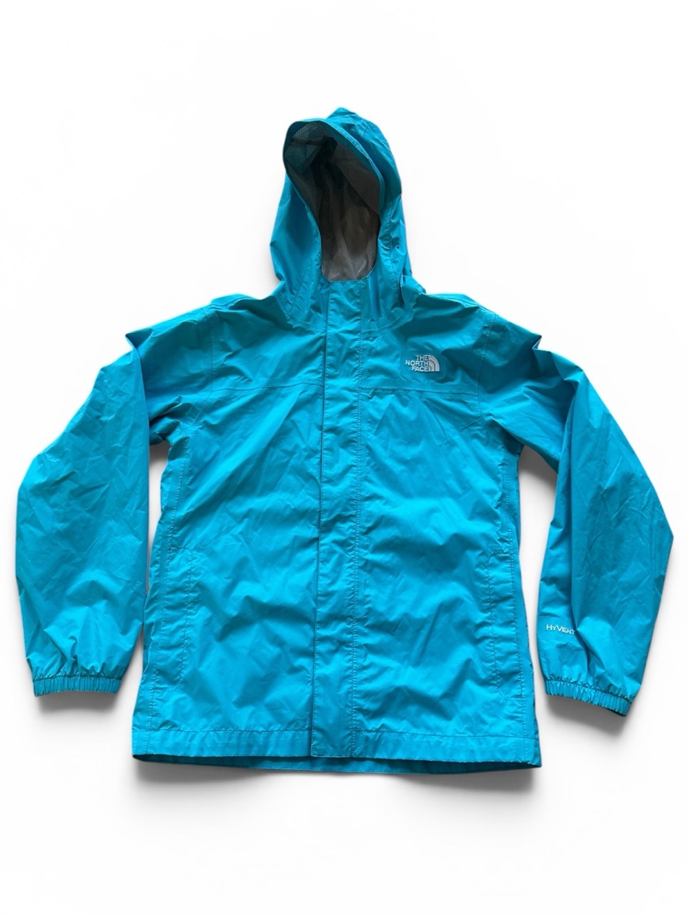 The North Face Kids' Girls Bright Teal Turquoise Hooded Rain Jacket L (14-16)